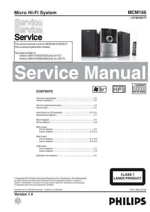 philips mcm 166 service manual