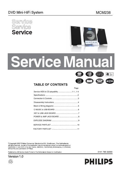 philips mcm 238 service manual