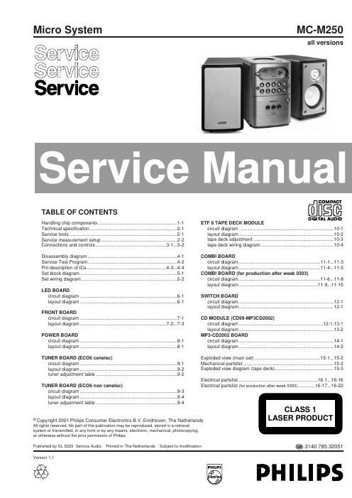philips mcm 250 service manual