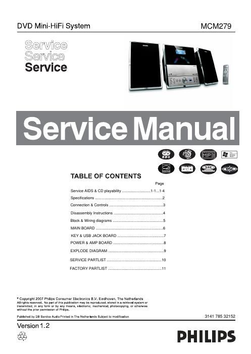 philips mcm 279 service manual