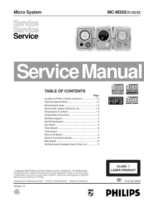 philips mcm 350 service manual