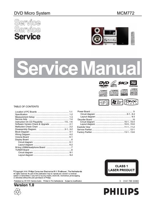 philips mcm 772 service manual