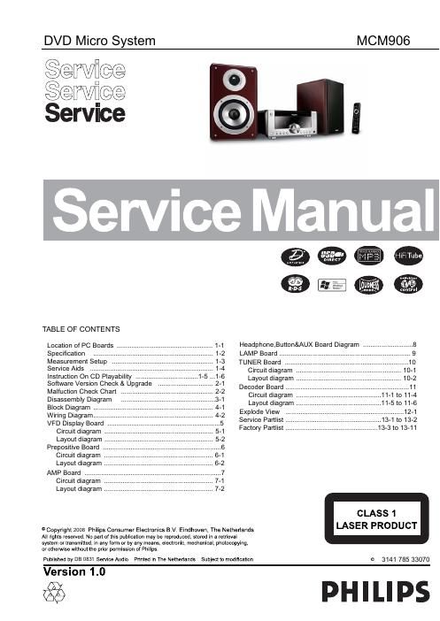 philips mcm 906 service manual