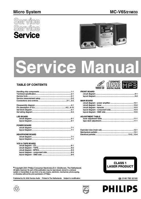 philips mcv 65 service manual