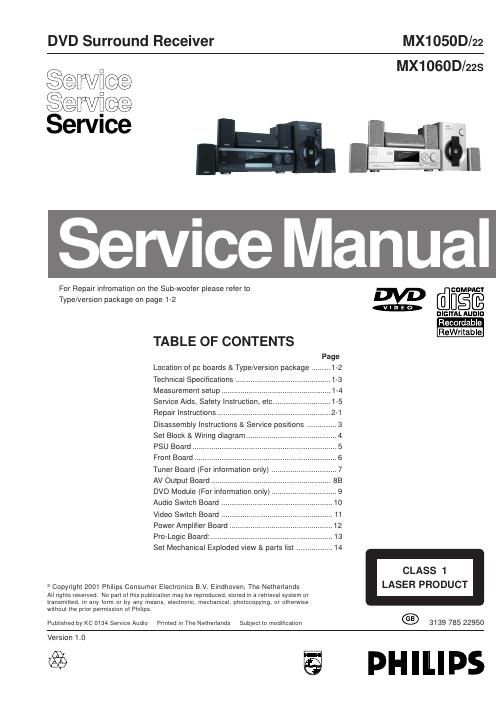 philips mx 1050 1060 d service manual