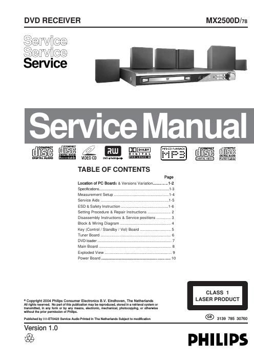 philips mx 2500 d service manual