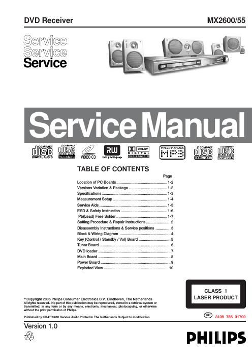 philips mx 2600 service manual