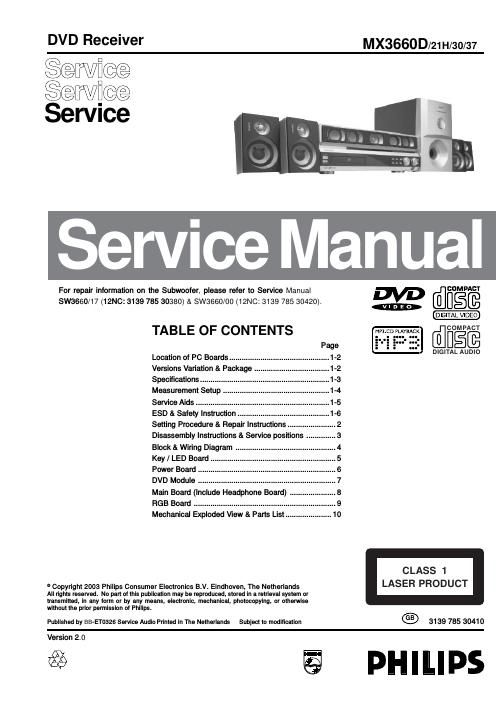 philips mx 3660 d service manual