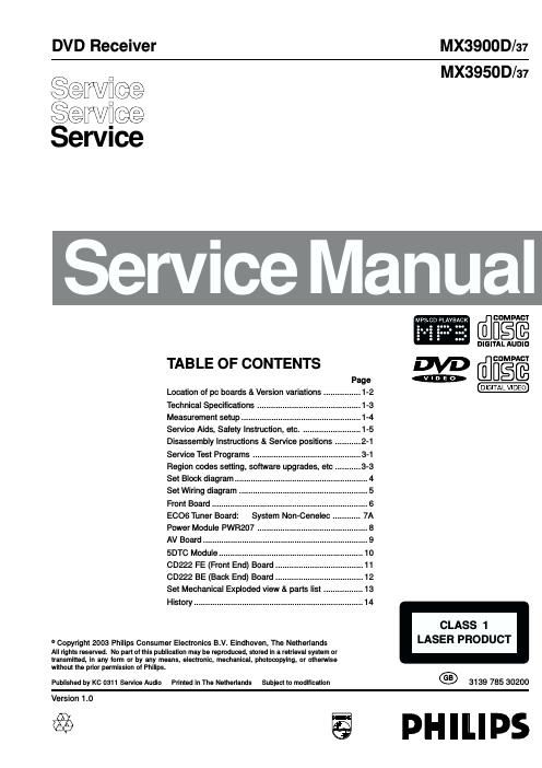 philips mx 3900 d service manual