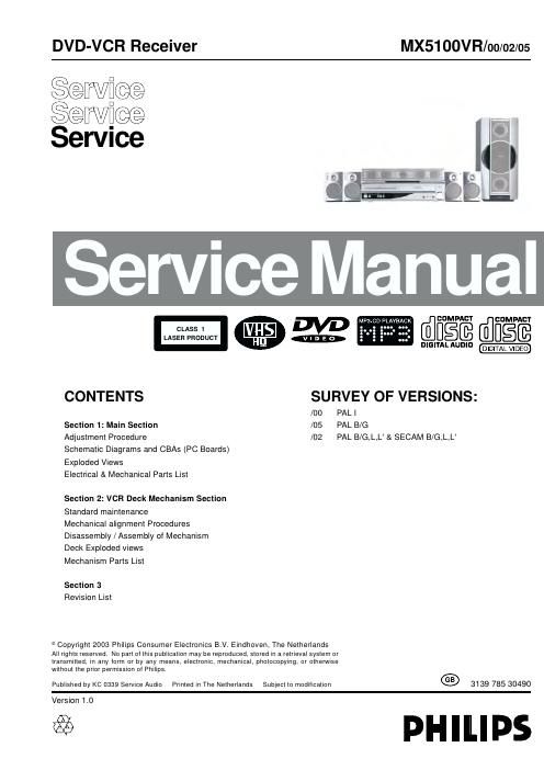 philips mx 5100 vr service manual