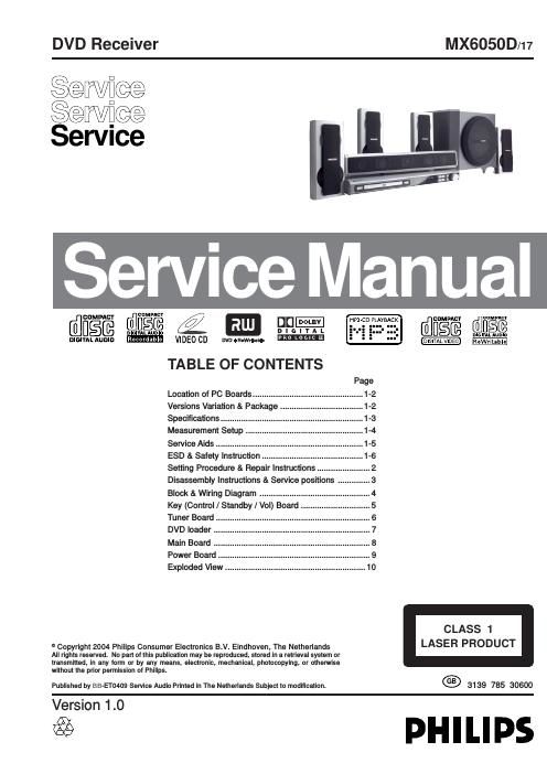 philips mx 6050 d service manual