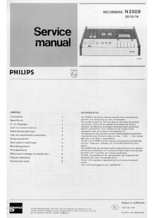 philips n 2509 service manual