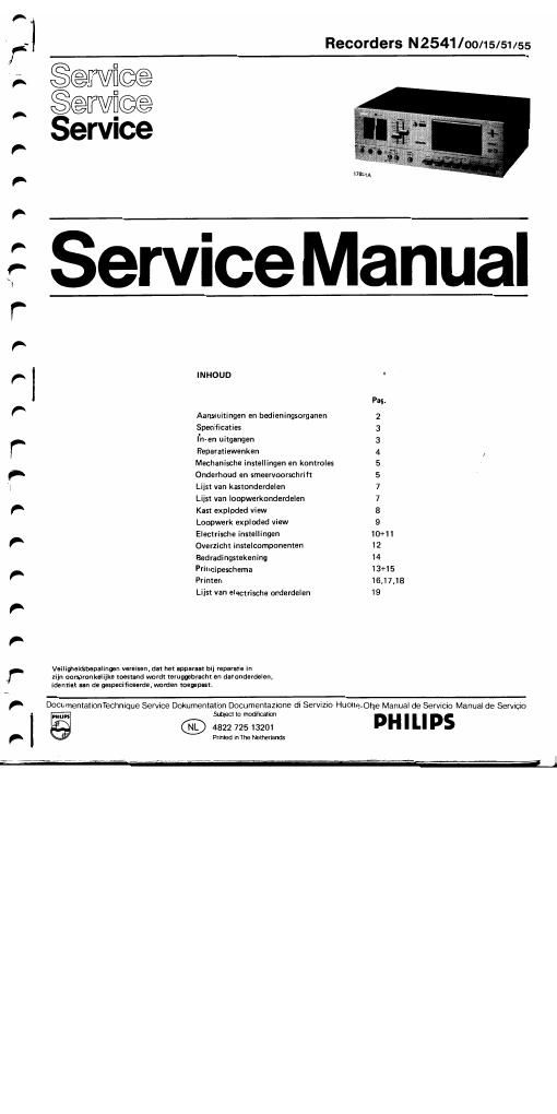 philips n 2541 service manual