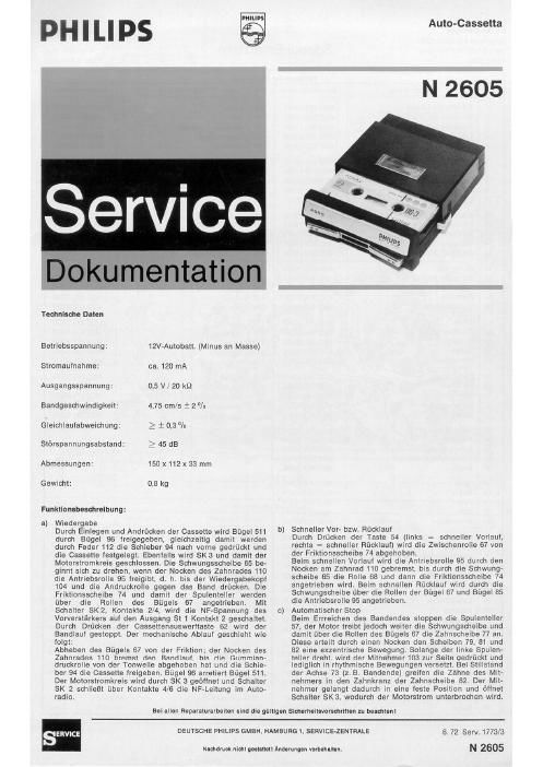 philips n 2605 service manual