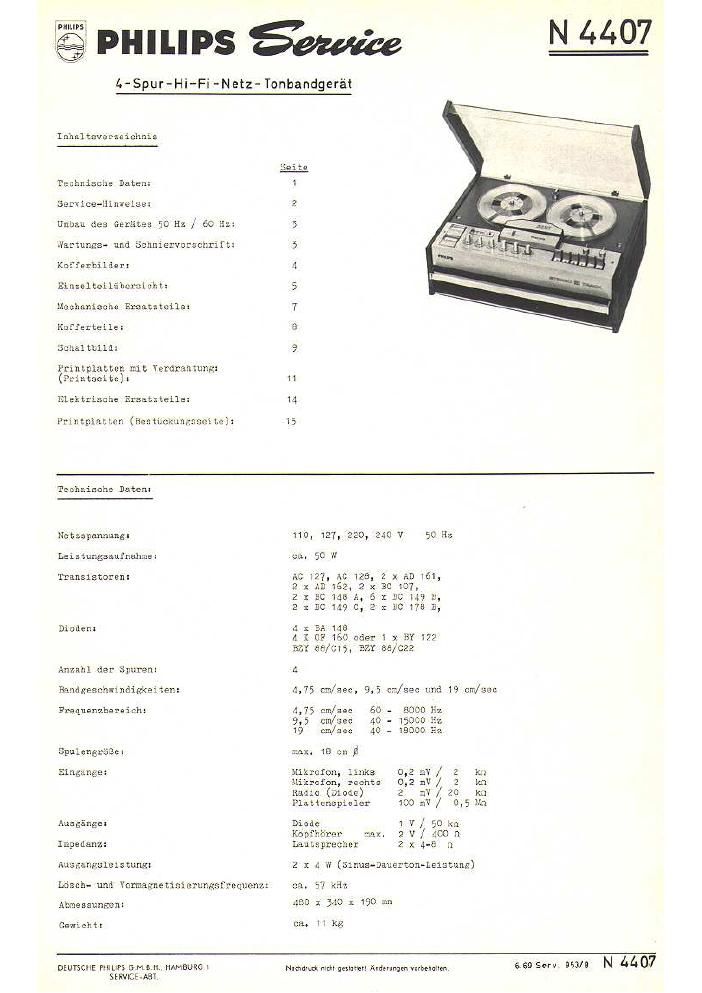 philips n 4407 service manual