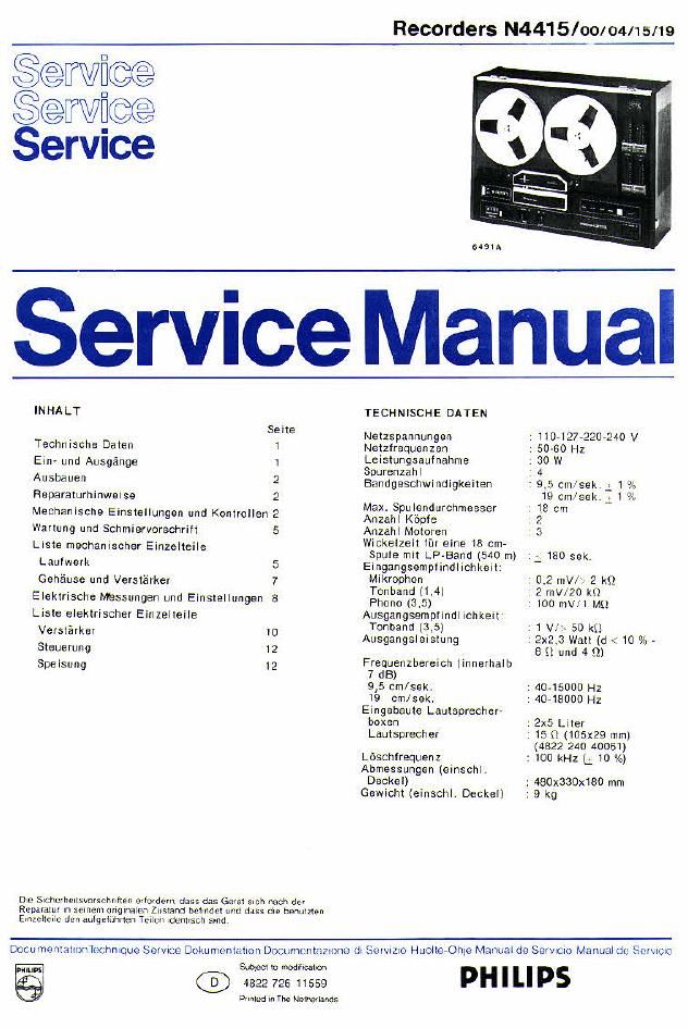philips n 4415 service manual 1
