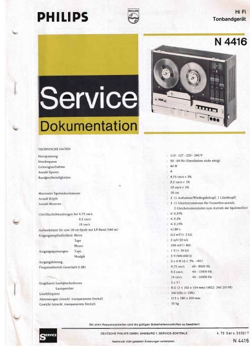 philips n 4416 service manual