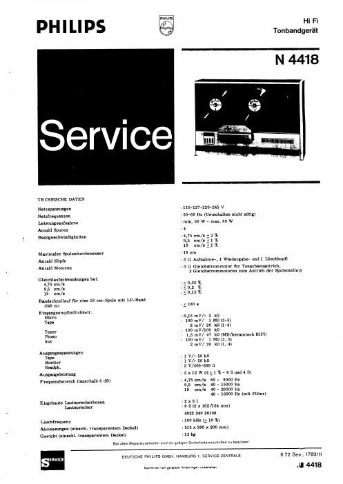 philips n 4418 service manual