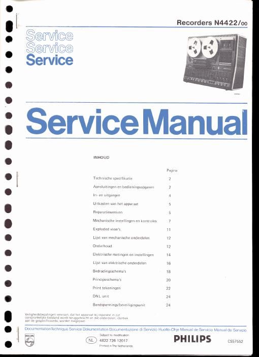 philips n 4422 service manual