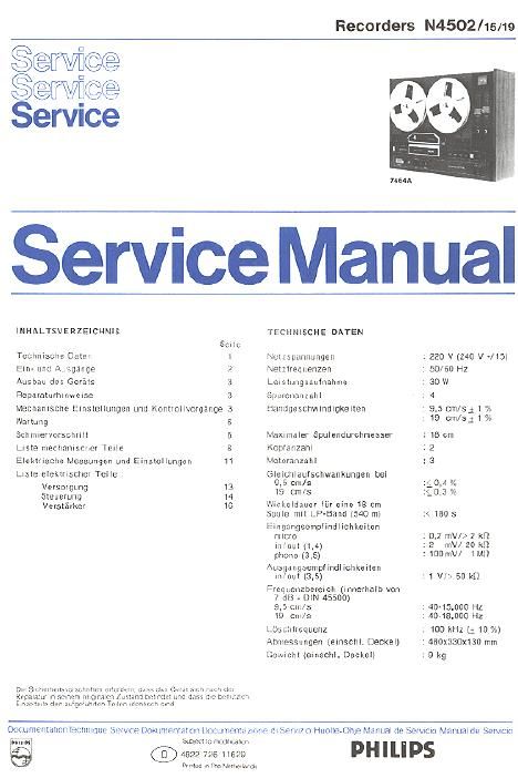 philips n 4502 service manual