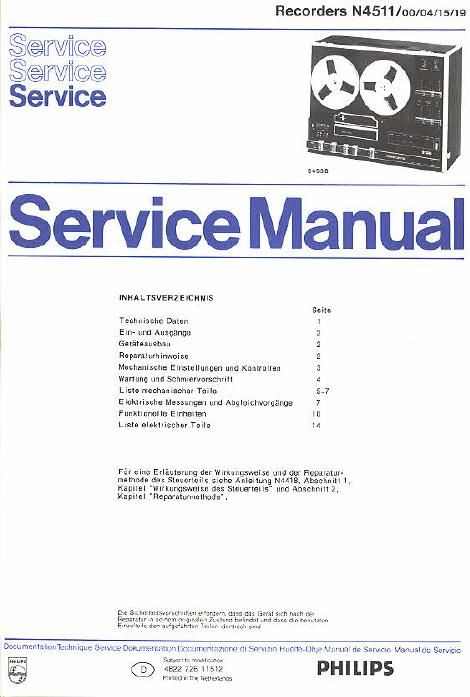 philips n 4511 service manual