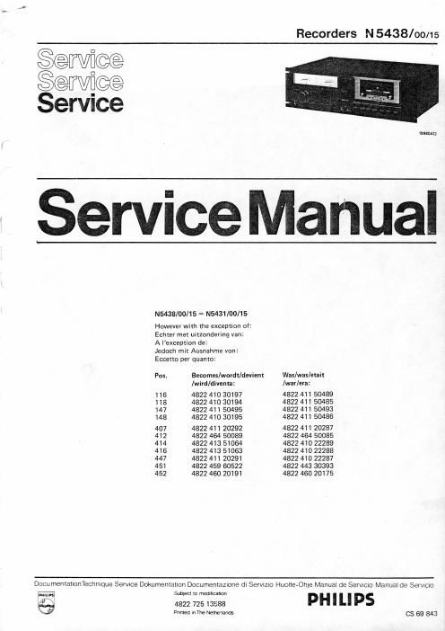 philips n 5438 service manual