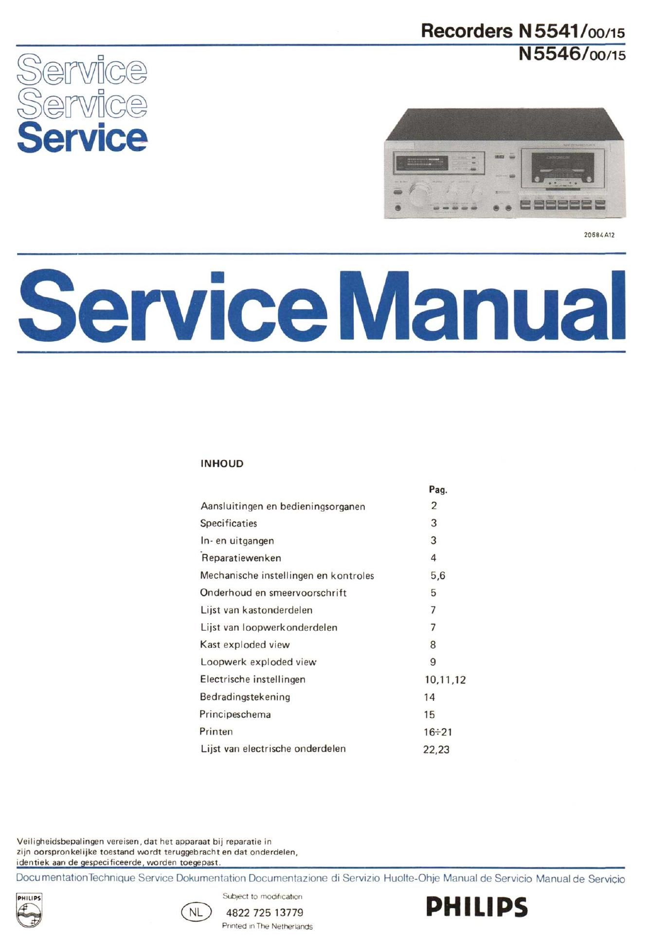 philips n 5541 5546 service manual