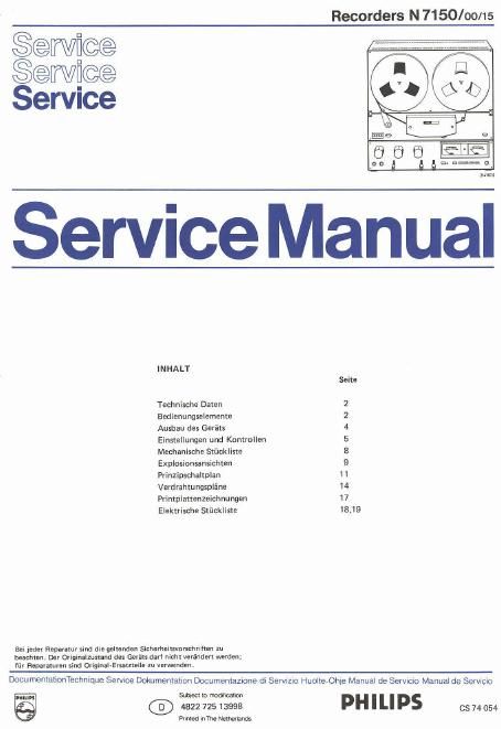philips n 7150 service manual