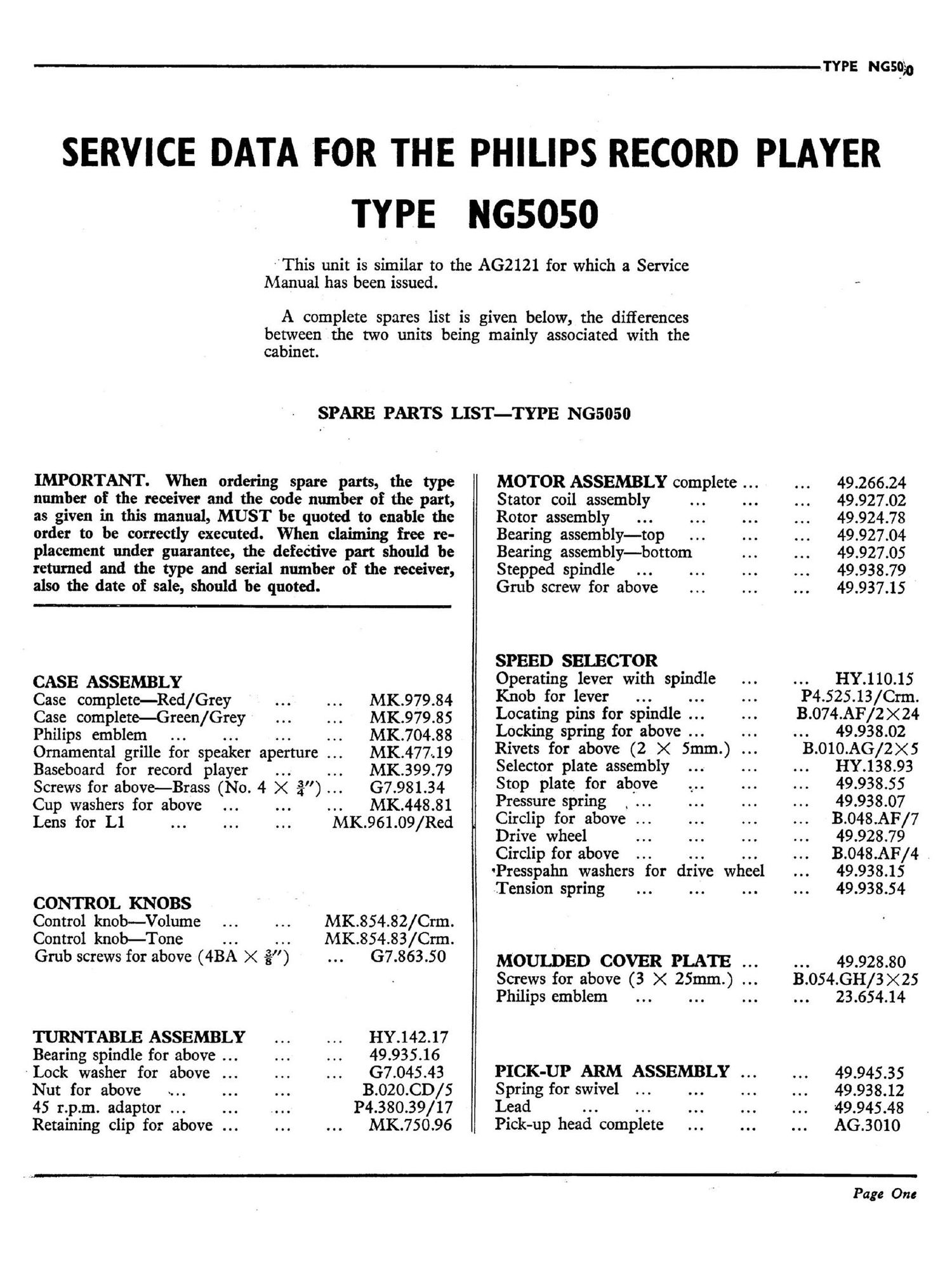 philips ng 5050 service manual