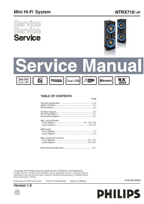 philips ntrx 710 service manual