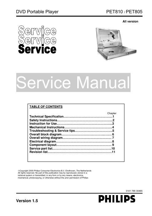 philips pet 805 service manual