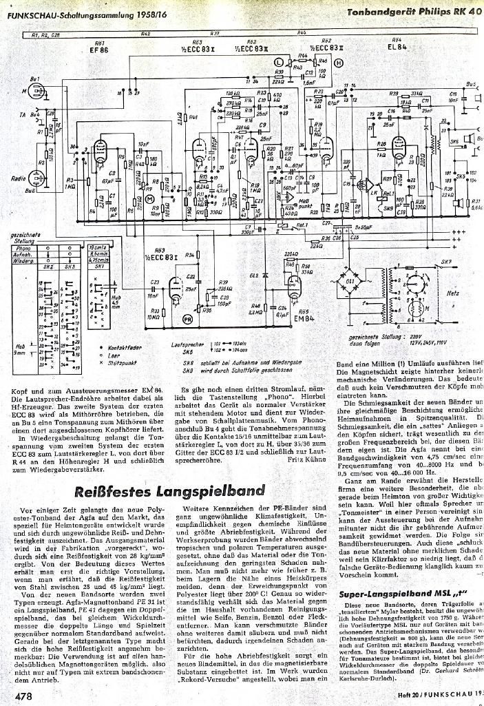 philips rk 40 schematic