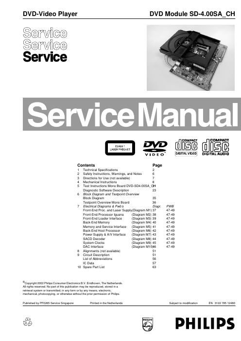 philips sd 4 00 sach service manual