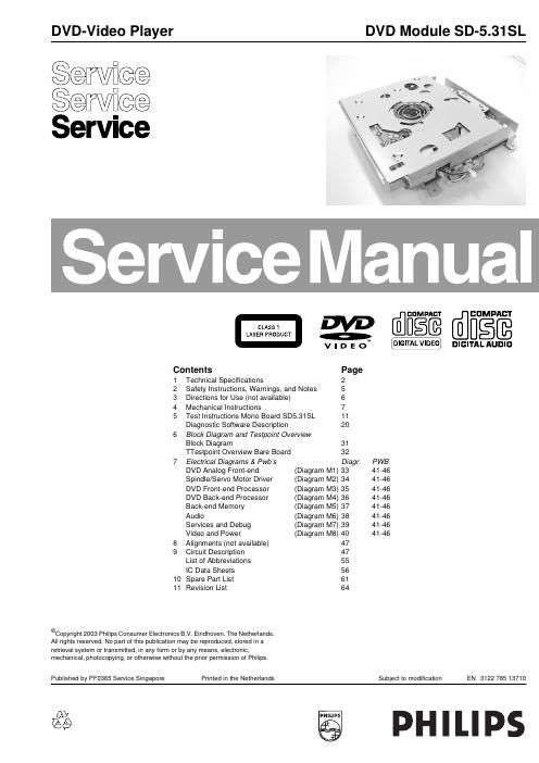 philips sd 5 31 sl service manual