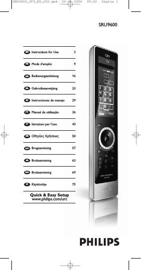 philips sru 9600 owners manual