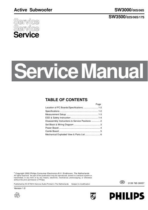 philips sw 3500 service manual