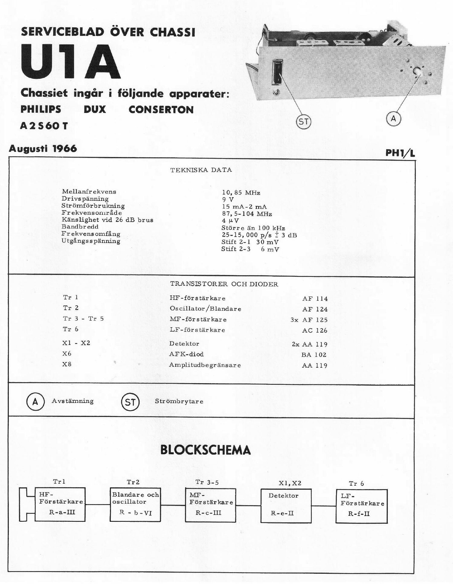 philips u 1 a service manual