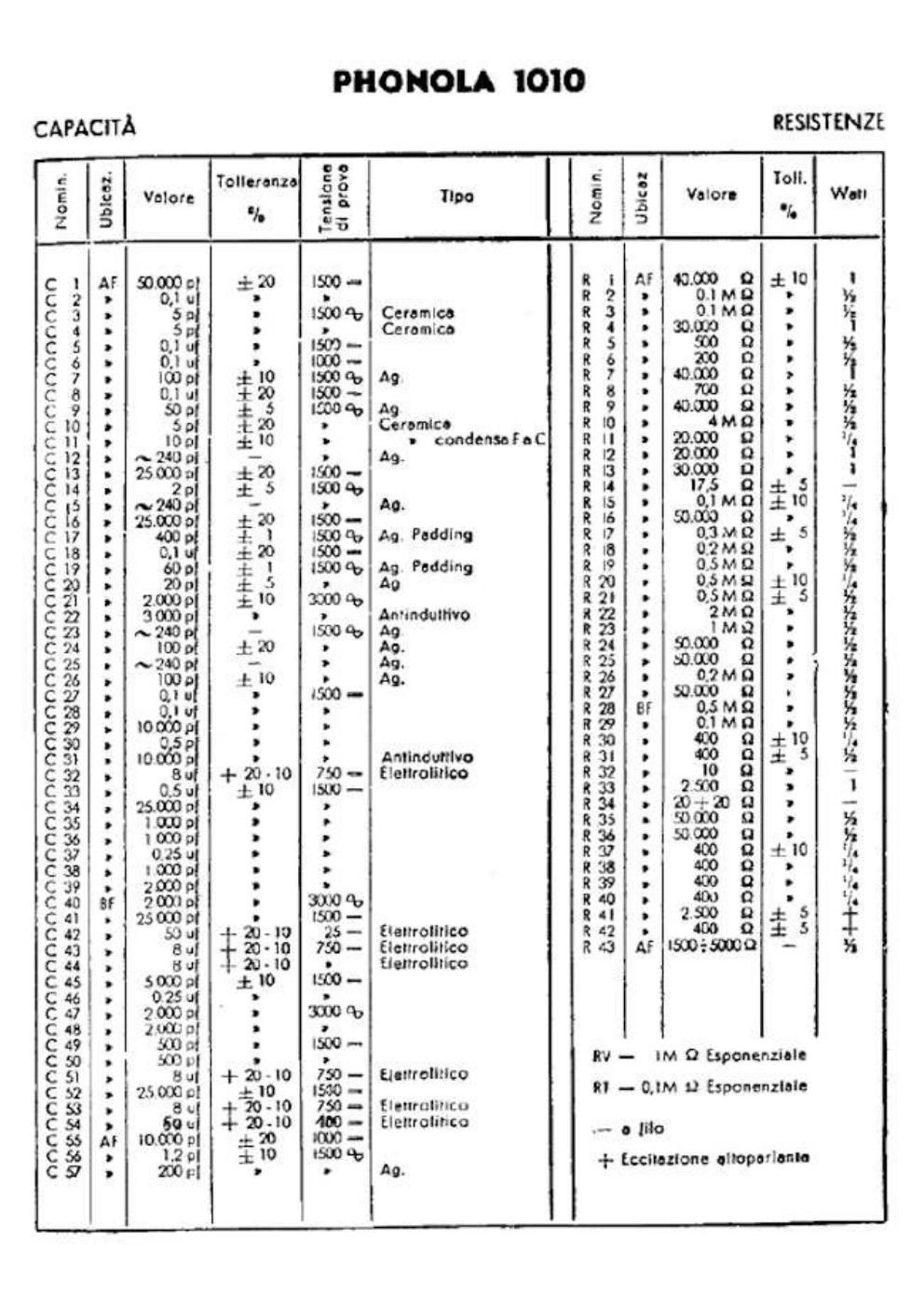 phonola 1010 components