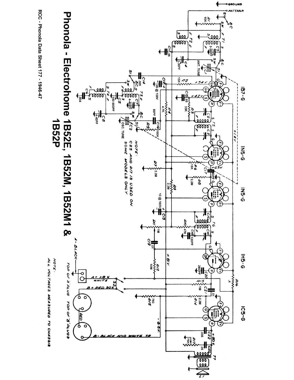 phonola 1b52e schematic