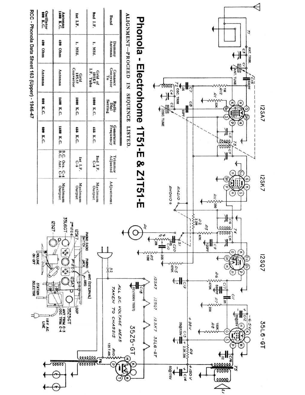 phonola 1t51e schematic