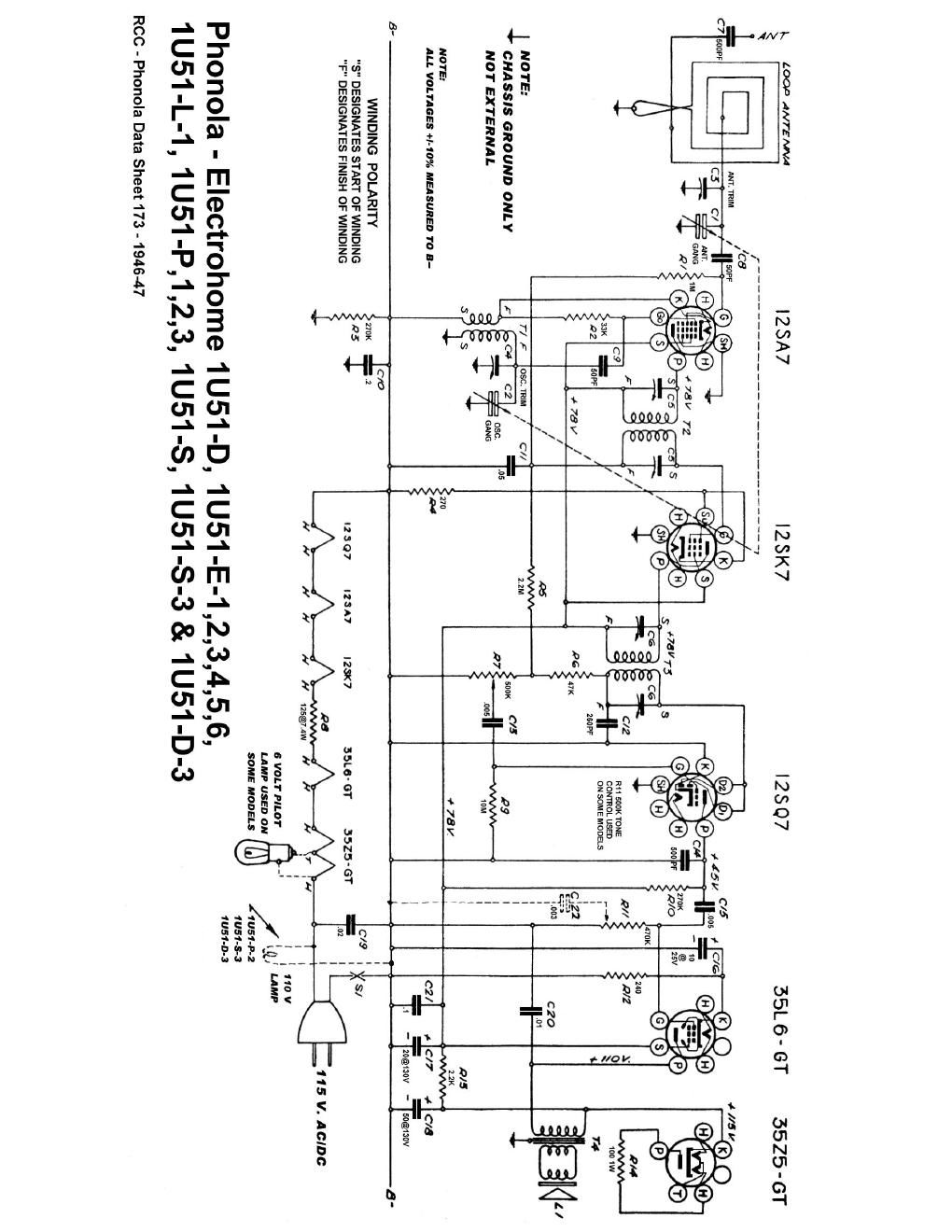 phonola 1u51s3 schematic