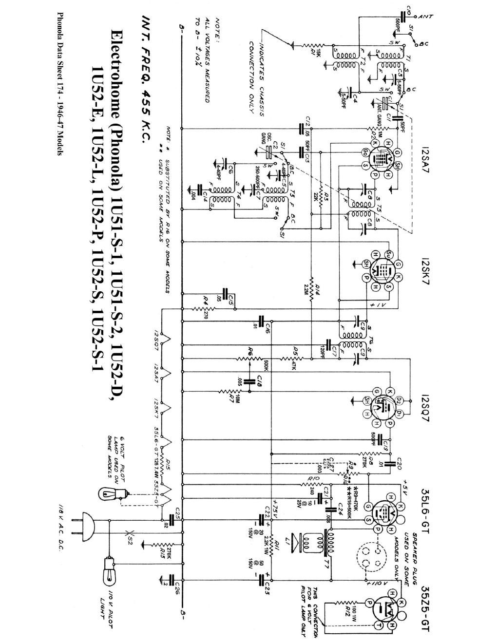 phonola 1u52p schematic