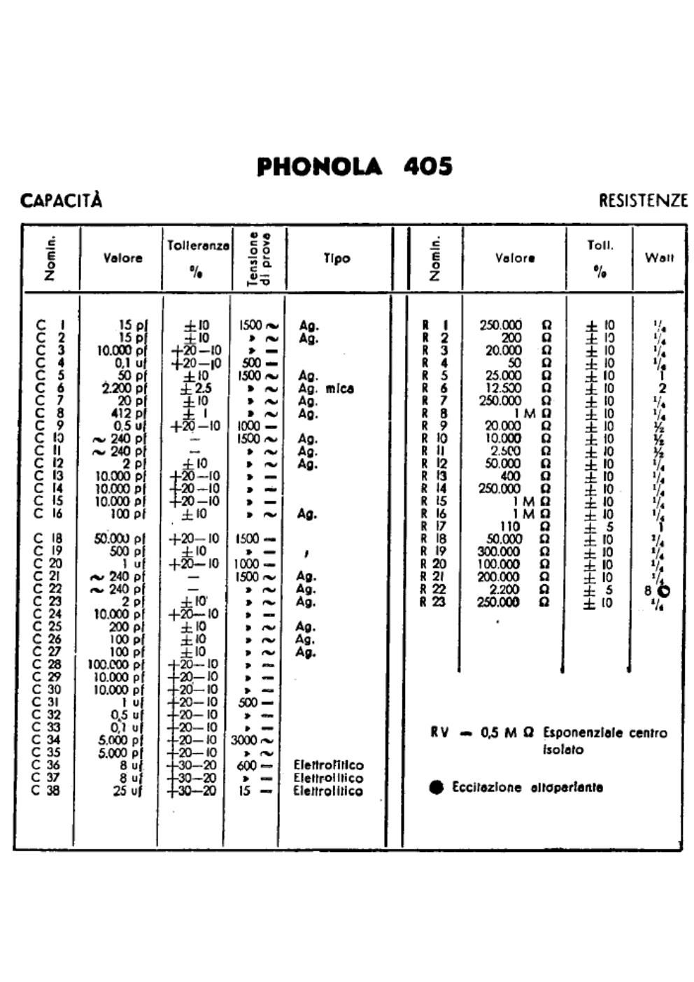 phonola 405 components