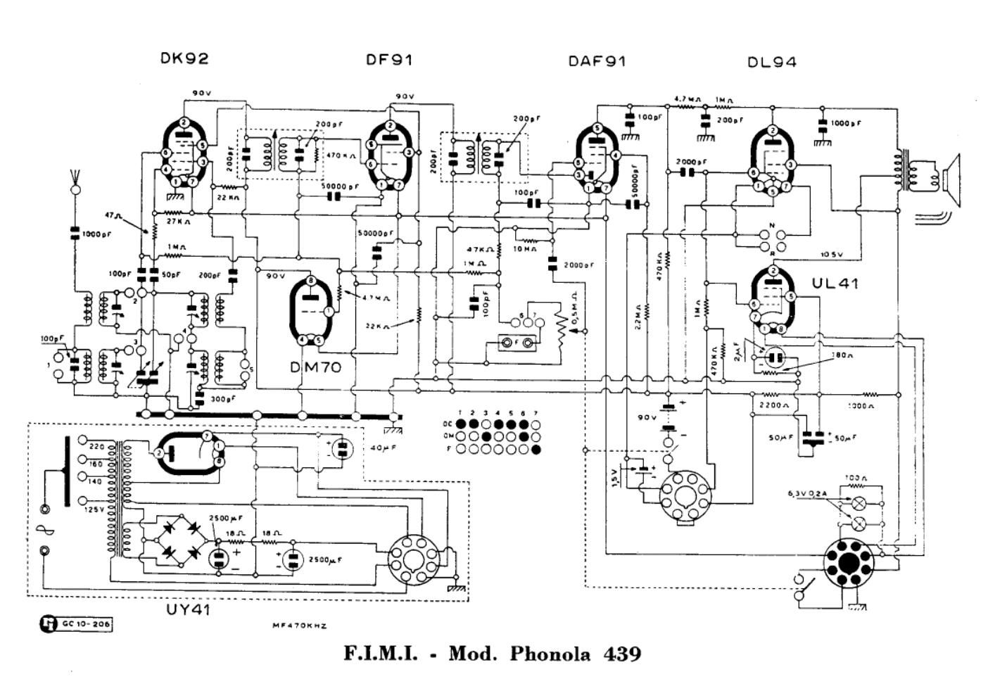 phonola 439 schematic