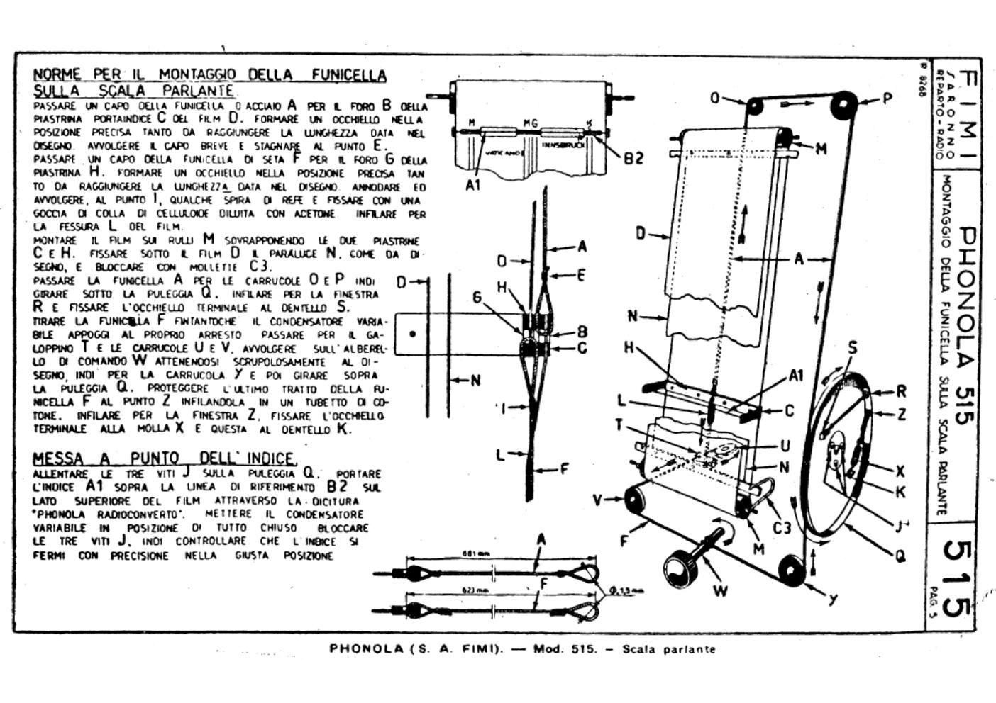 phonola 515 tuning cord