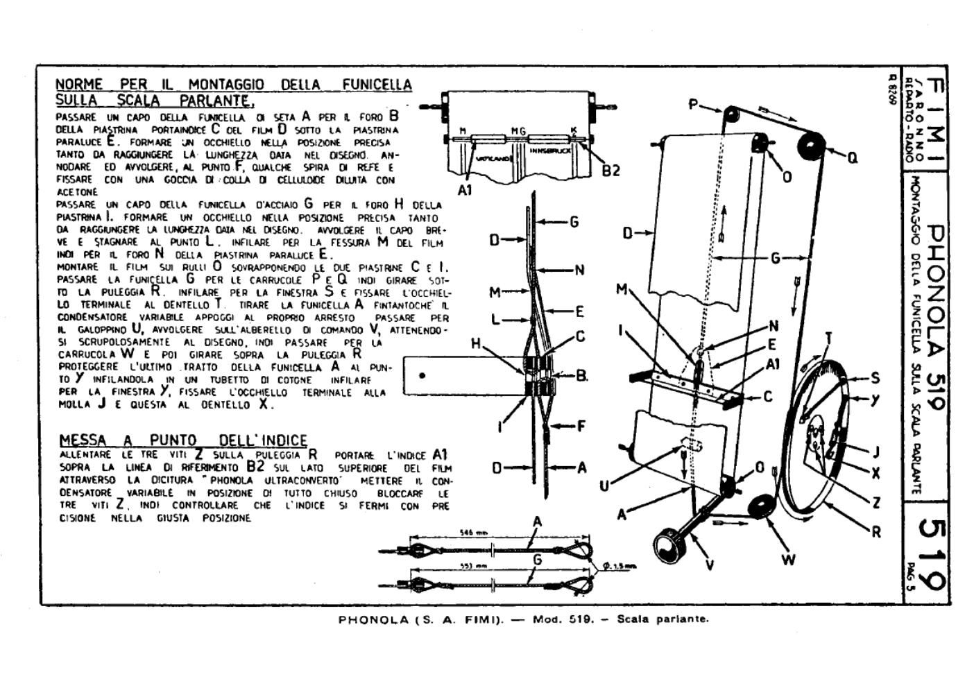 phonola 519 tuning cord