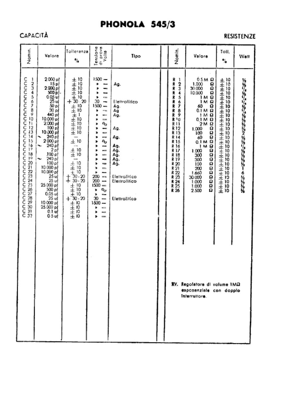 phonola 545 3 components