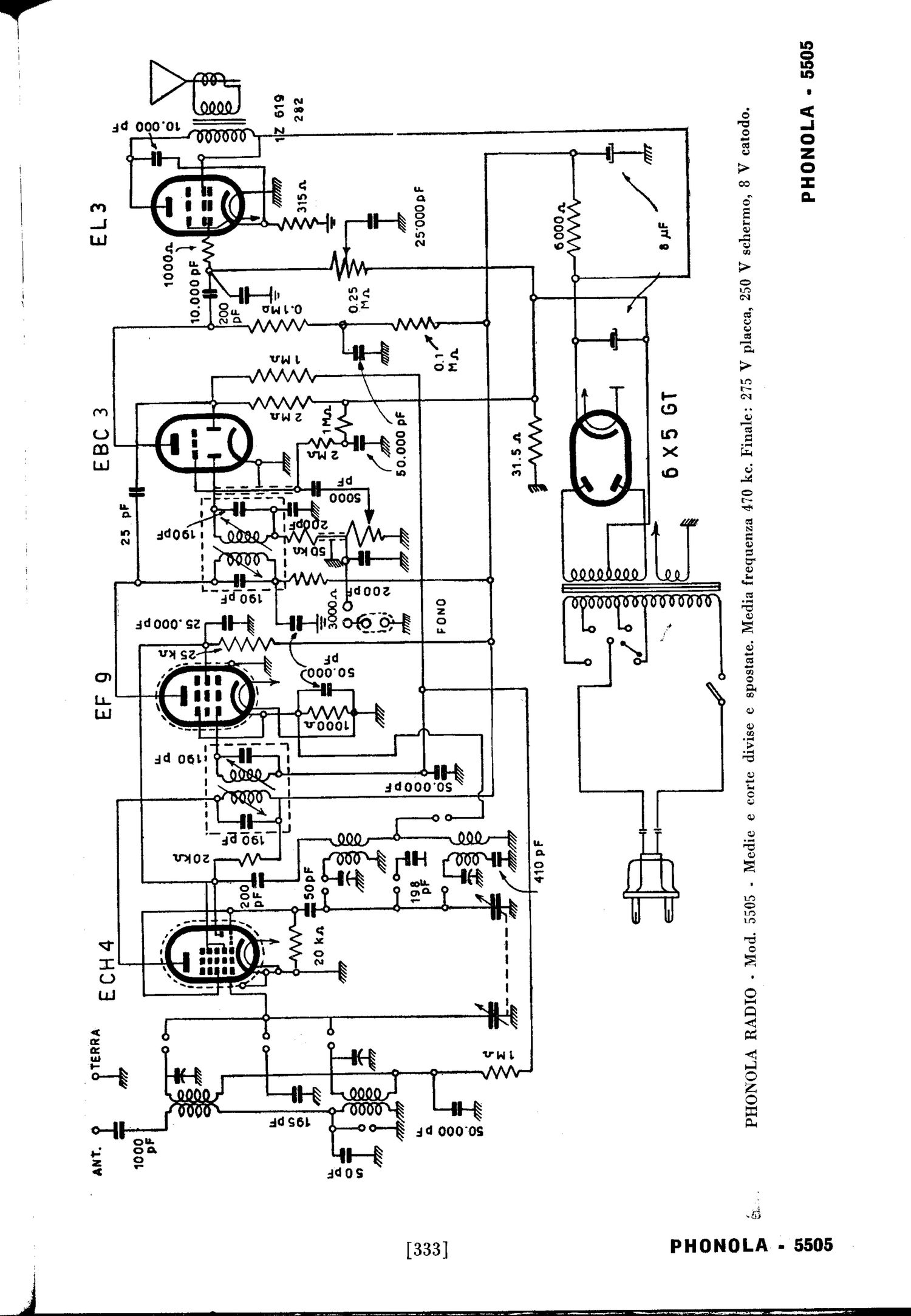 phonola 5505 schematic