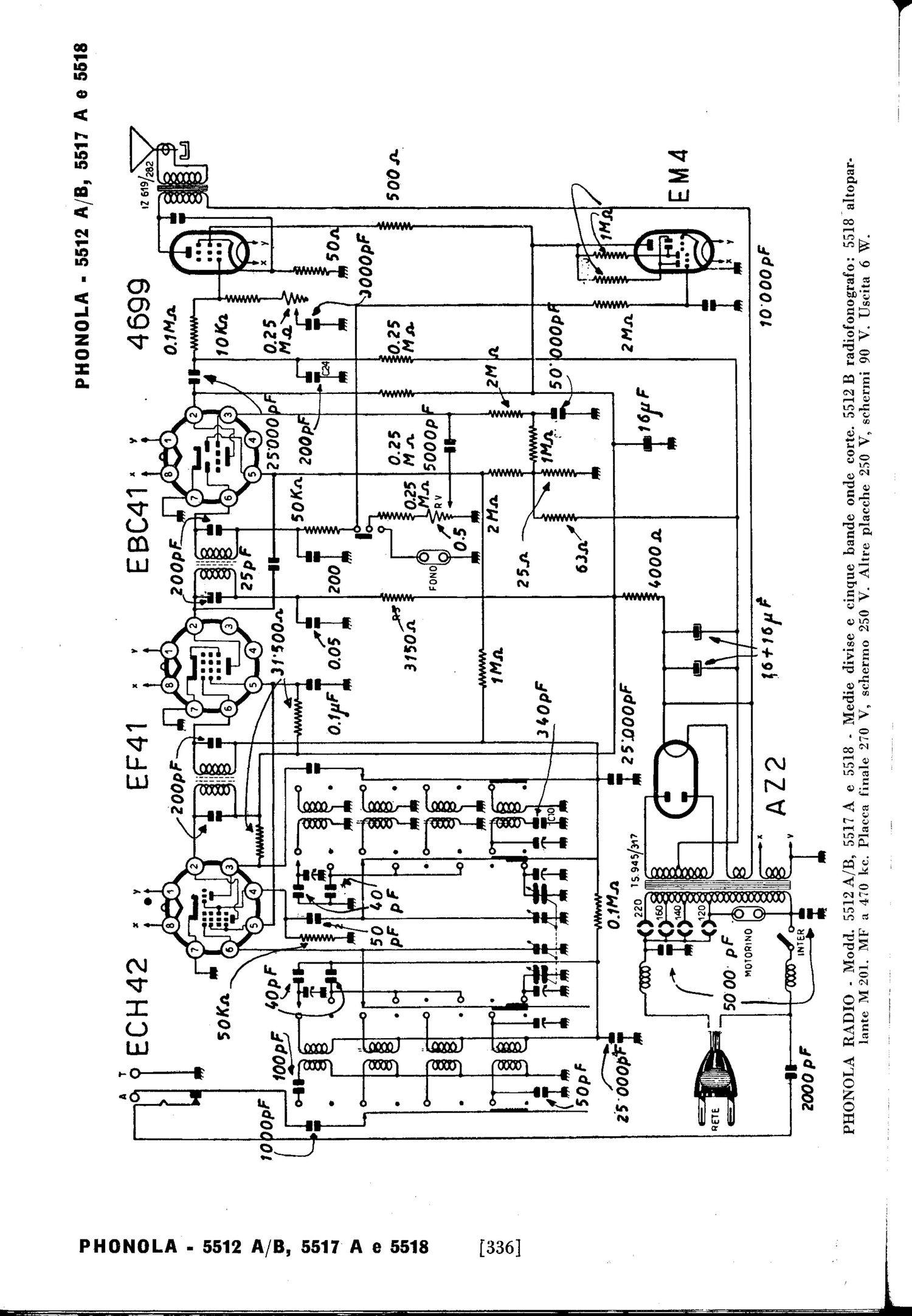 phonola 5512a b 5517a 5518