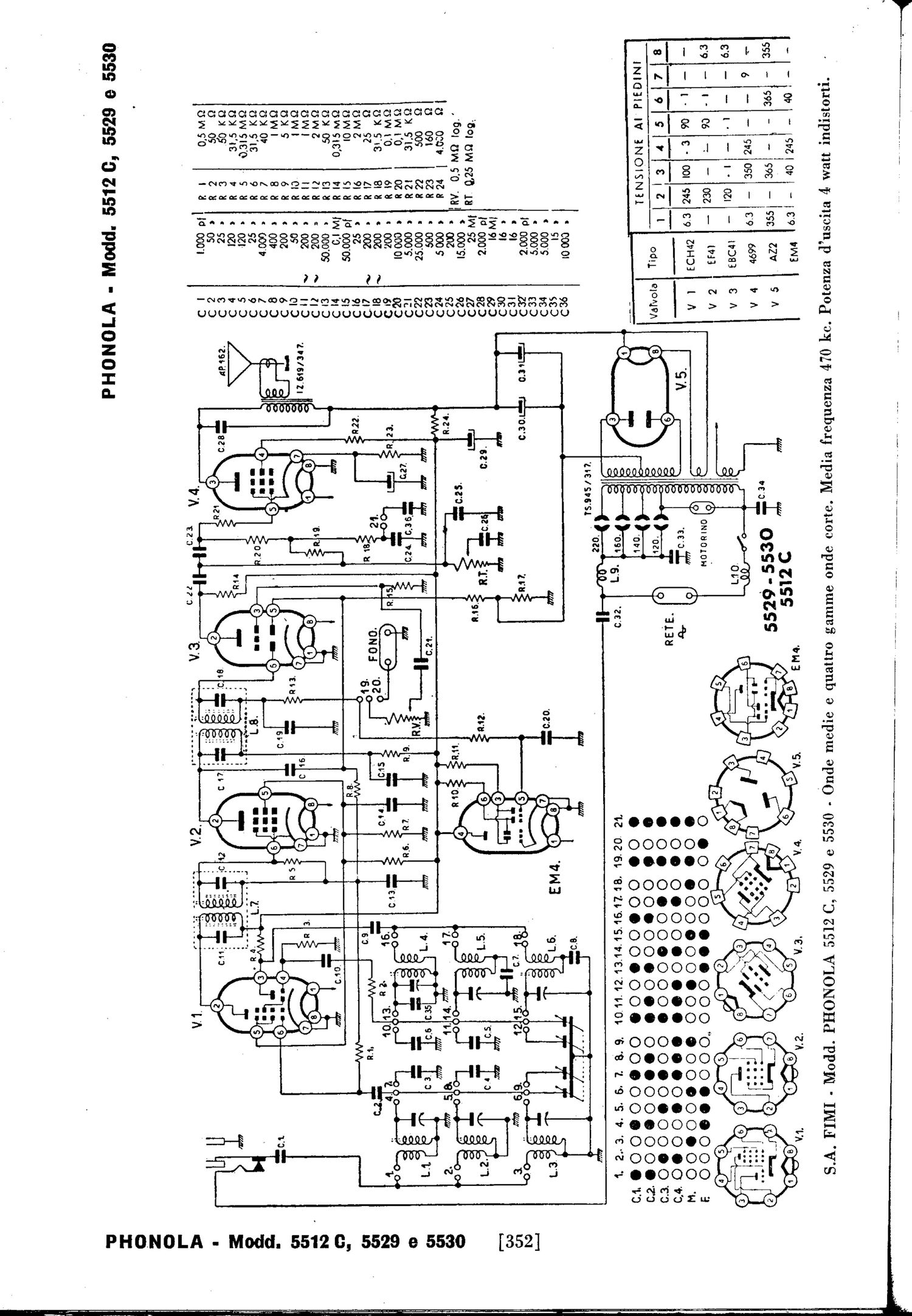 phonola 5512c 5529 5530 version